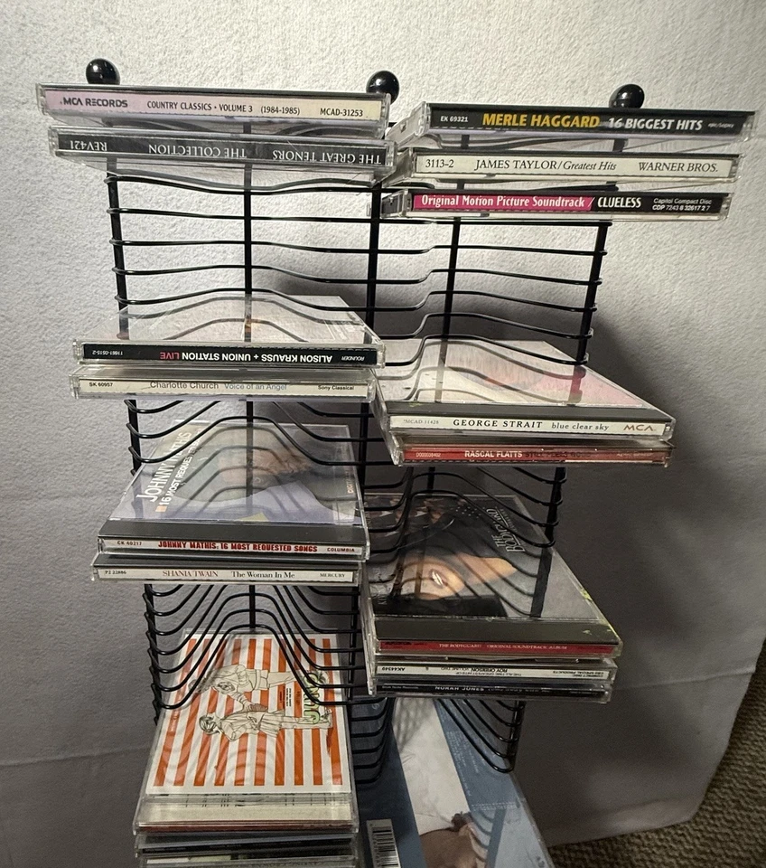 120 CD Gabinete Soporte Pared Torre Alambre de Acero Soporte CD Medios Almacenamiento 35" Alto Foto 3 de 4