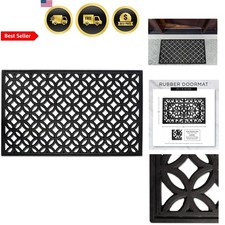 Rubber Doormat All Weather Lattice Waterproof Non Slip 18x30
