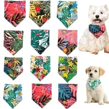 50Pcs Summer Tropical Forest Dog Bandana Collar Pet Cat Grooming Triangle Scarfs