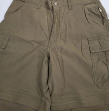 REI Convertible Pants Olive Green Outdoor Hiking Fishing Cargo Zip Men 34