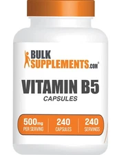 BulkSupplements Vitamin B5 Capsules - 500mg per Serving - 240 Capsules