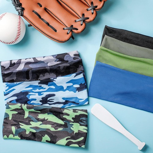 8 Pieces Boys Headbands Athletic Sweatbands Kids Sports Wicking Headbands Breath - Picture 6 of 12