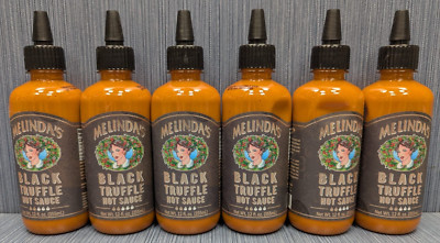 Lot of 6 Bottles x Melinda's Black Truffle Hot Sauce 12 fl. oz. Expires Dec/2026