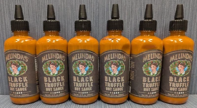 Lot of 6 Bottles x Melinda's Black Truffle Hot Sauce 12 fl. oz. Expires Dec/2026