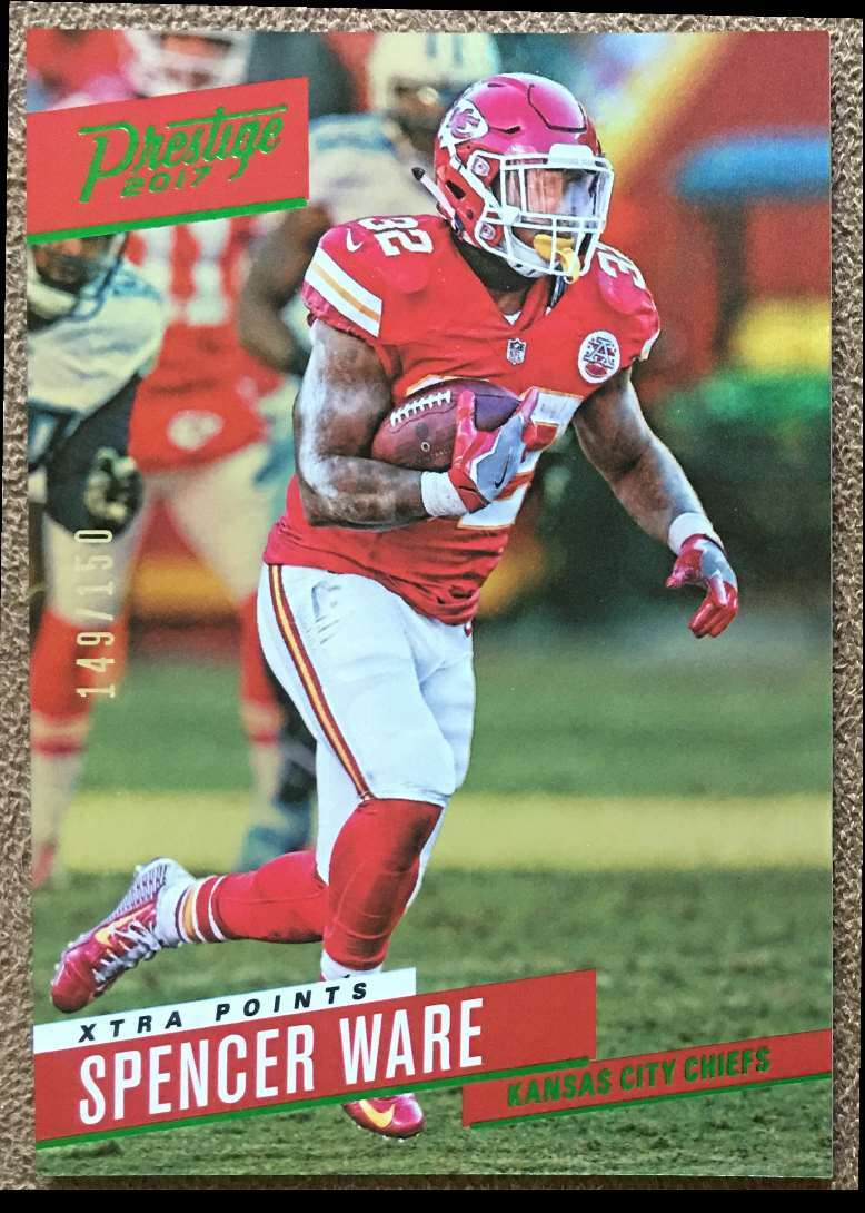 Spencer Ware 2017 Panini Prestige Xtra Points Green #34 /150 Kansas City Chiefs
