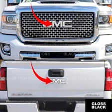 For 2014-2018 Gmc Sierra 1500 White Overlay DECAL x2 for Emblem 2015 2016 2017