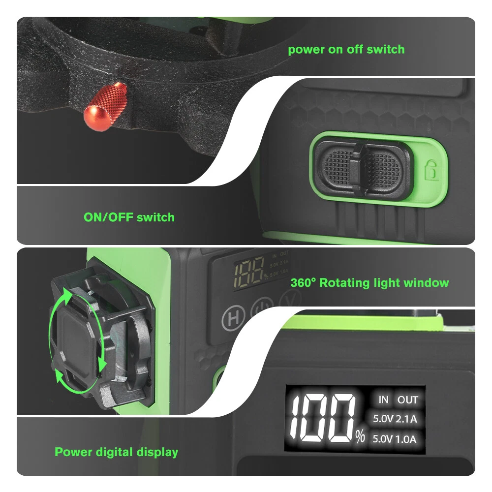 Laser Level Self Leveling with Tripod 4x360° Cross Line Laser for Construction