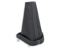 FÜR DACIA SANDERO 2 2012-2020 SCHALTMANSCHETTE SCHALTSACK LEDER NAHT WEISS