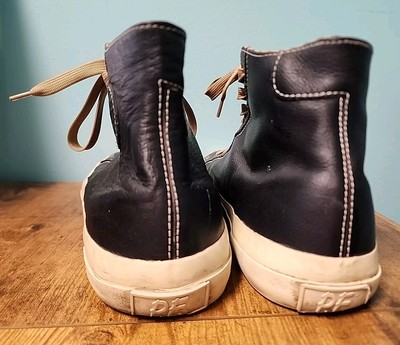 RARE PF Flyers Hi Top Made in USA Black Leather Sneakers  display picture 1