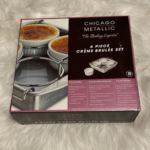 Chicago Metallic Professional Crème Brulee Set - 6-Piece, Porcelain Ramekins - Picture 5 of 9