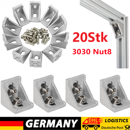 TXXATX 45 Grad Winkel 30x30 | 8er Set Aluprofil Verbinder