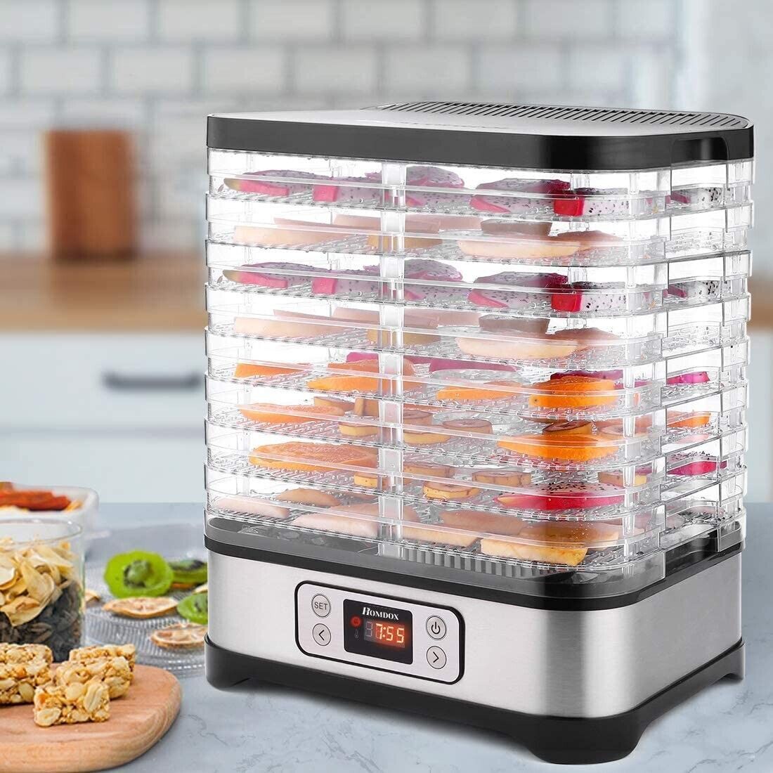 5/8 Tray Stainless Steel Food Dehydrator Machine Fruit Jerky