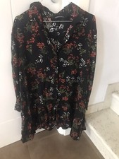 Camicia Zara Donna TG M A Fiori Usata Pochissimo Come Nuova Colore Blu Scuro