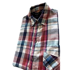 Paul Smith Jeans Flannel Shirt Mens M Multicolor Plaid LS Cotton Lightweight