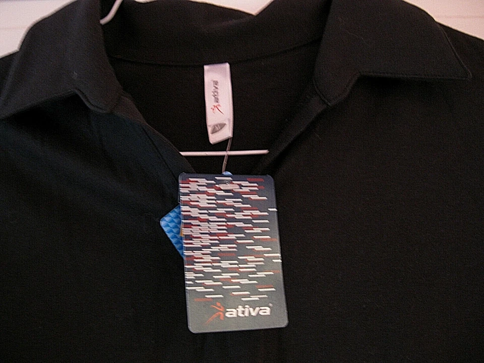 ATIVA ЧЕРНЫЙ ПУЛОВЕР С ДЛИННЫМ РУКАВОМ ХЛОПОК ВЕРХНИЙ РАЗМЕР M, НОВЫЙ С ЯРЛЫКАМИ - Изображение 3 из 3