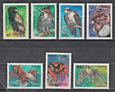 TANZANIA:1994 SC#1279-85 MNH Raptors AP2126