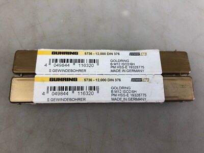2x GUHRING POWER TAP Gewindebohrer BM12 ISO2 /6H  PM HSS -E 19328775/9