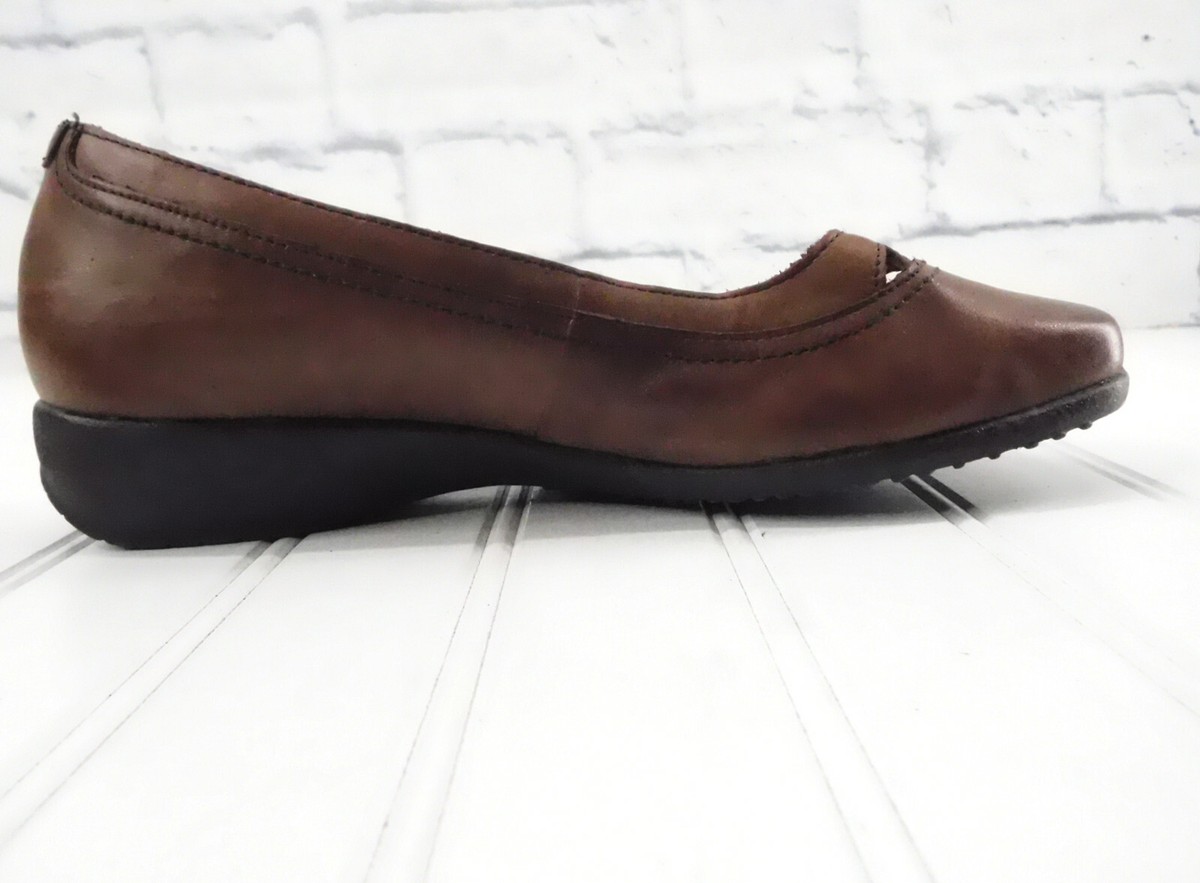 STRICTLY COMFORT Women's Brown Leather Wedge Heel Pumps Shoes US 8M UK 5 EU 38 View 4