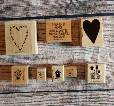  Stampin Up! Dear to My Heart Wood Mounted Stamp Set 8 Valentine Love birdhouse