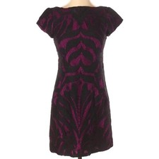 Nanette Lepore Dress Mini Purple Black Lace CocktailParty Overlay Bodycon Size 2