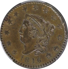 1816 MS62BN Coronet Head Large Cent, PCGS 29586146
