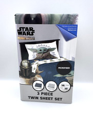 Star Wars The Mandalorian 3 Piece Twin Sheet Set Grogu Baby Yoda Microfiber