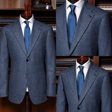 Houndstooth Mens' suits Business Work Wear Office Formal 2Pcs Jacket Blazer
