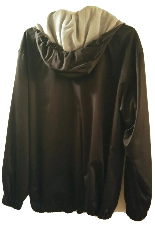 Chaqueta deportiva Escada negra gris satinada para mujer talla pequeña talla grande talla L sudadera con capucha Foto 2 de 4