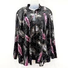 Onyx Nite By Wendye Chaitin Top Women 3X Velv...