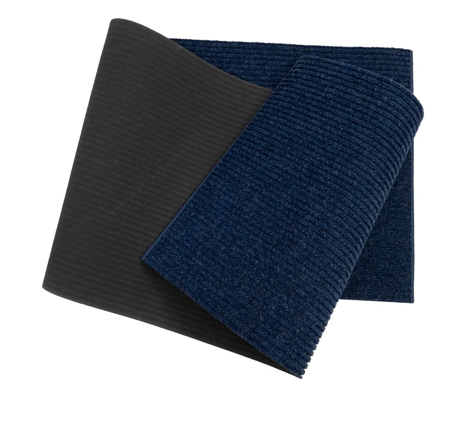 Outdoor Custom Size Tough Collection Blue Skid Resistant Runner Rug ...