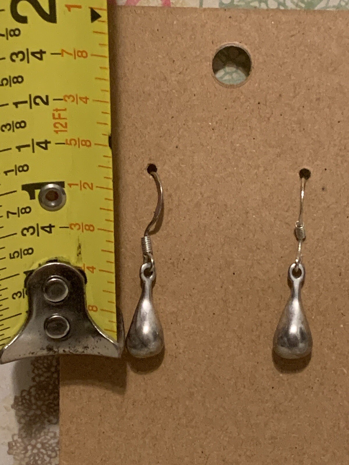 Silver 925 hook post small solid Tear Drop dangle… - image 9