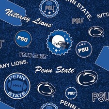 Penn State University Nittany Lions Home Town Pattern NCAA 100 Cotton Fabric