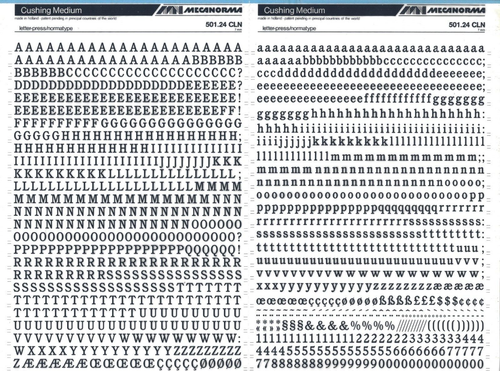 MECANORMA Dry Transfer Lettering 501.24 CLN #729 CUSHING MEDIUM 7mm | eBay