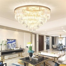 31.5" Luxury Crystal Chandelier 13-Lights Ceiling Fixture Flush Mounted Lighting