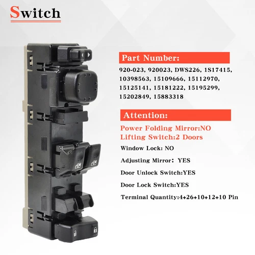 Driver LF Side Power Window Switch for 03-06 Chevy Silverado GMC YUKON 15883318 - Picture 10 of 10