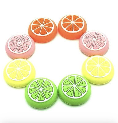 8 Cute Fruit Silicone Thumb Grip Stick Set Joystick Cap Cover 3/4 