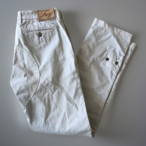 FAY Men’s Light Gray Pants Size 34 Made In Italy