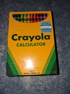 Vntg 1994 Crayola Crayon Box Calculator by Advanced Concepts-Factor Sealed-Mint!