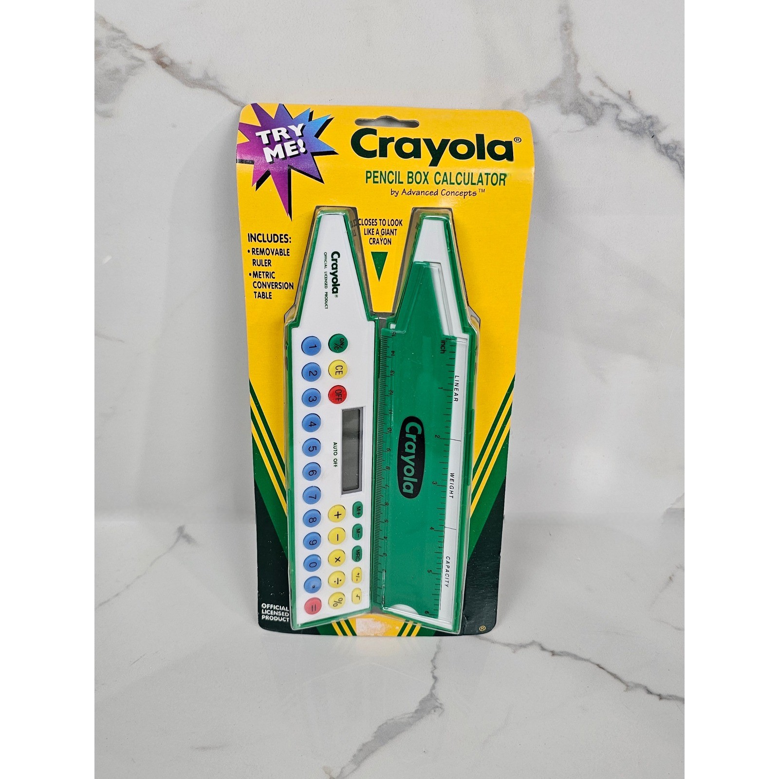 Box Calculator Green Crayon Case Advanced Concepts C400