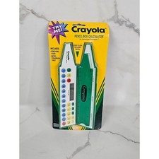 Vintage Crayola Pencil Box Calculator Green Crayon Case Advanced Concepts C400