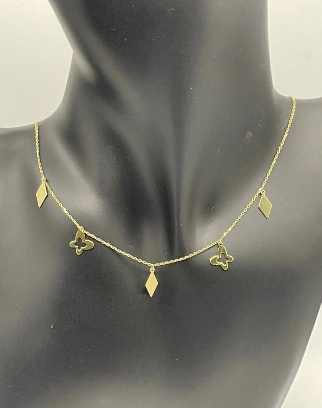 18kt saudy Gold necklace With Charms