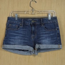 Bullhead Denim Co. Low Rise Denim Booty Shorts Micro Cuffed Dark Wash Women's 9