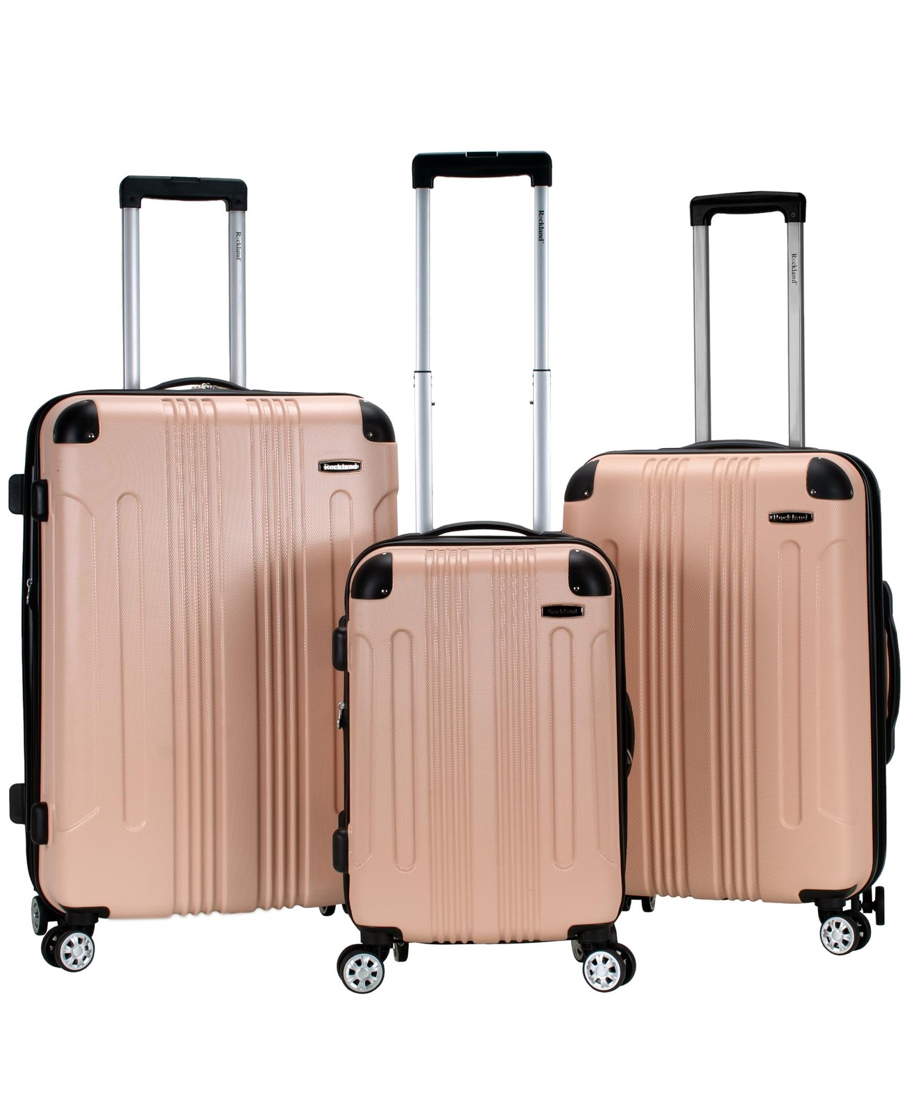 London Hardside Spinner Wheel Luggage, Champagne, 3-Piece Se