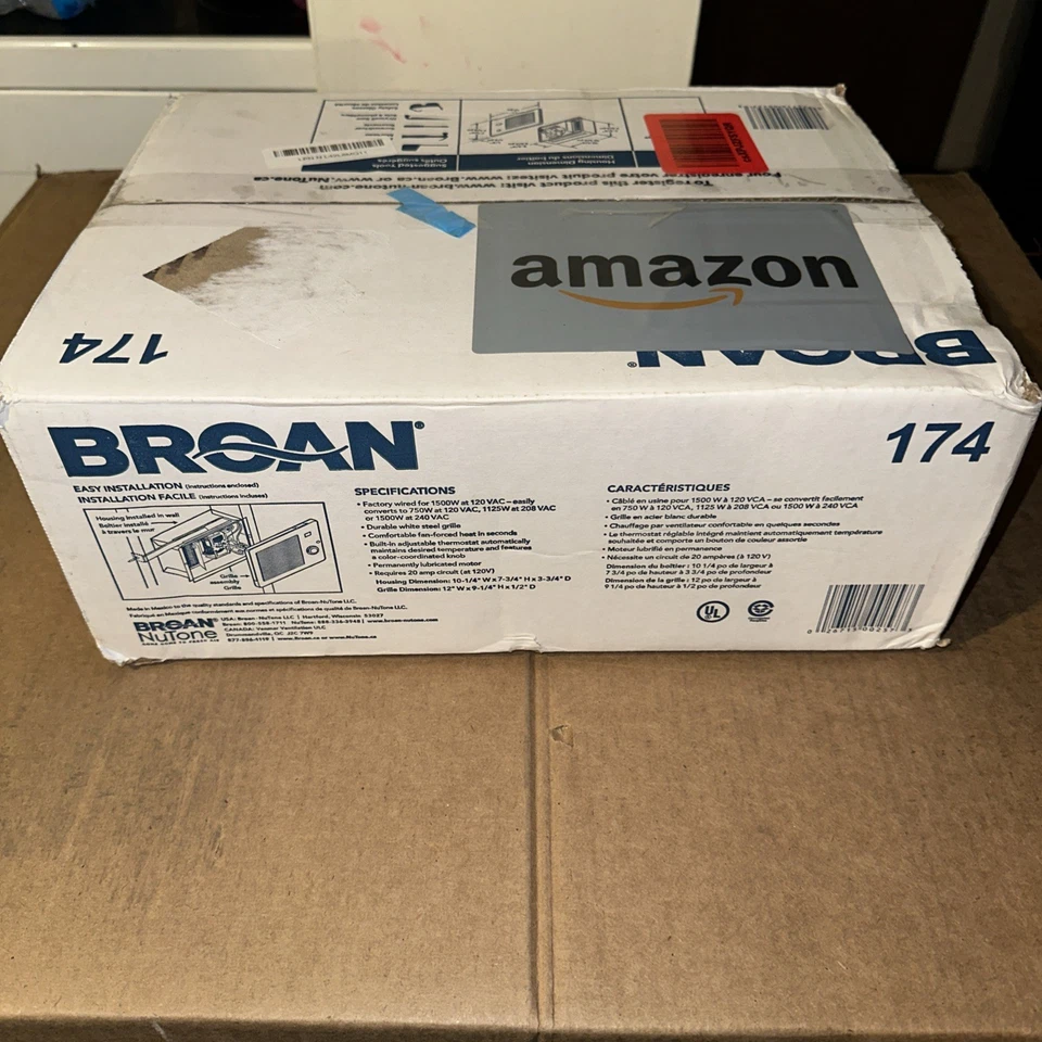 Broan 174 10.5A 1500W 120 to 240V Steel White Fan-Forced Wall Heater 9-1/4 H in. - Image 3 of 4