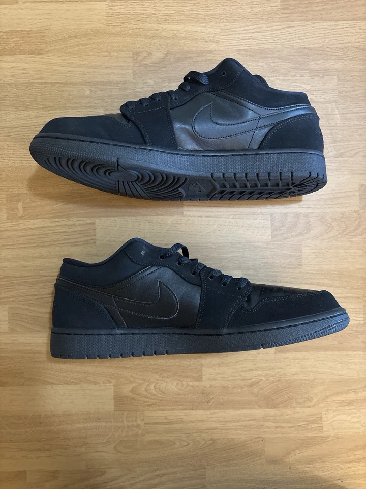Jordan 1 retrô baixo triplo preto/tamanho 13/usado uma vez/ótimo formato - Imagem 2 de 4