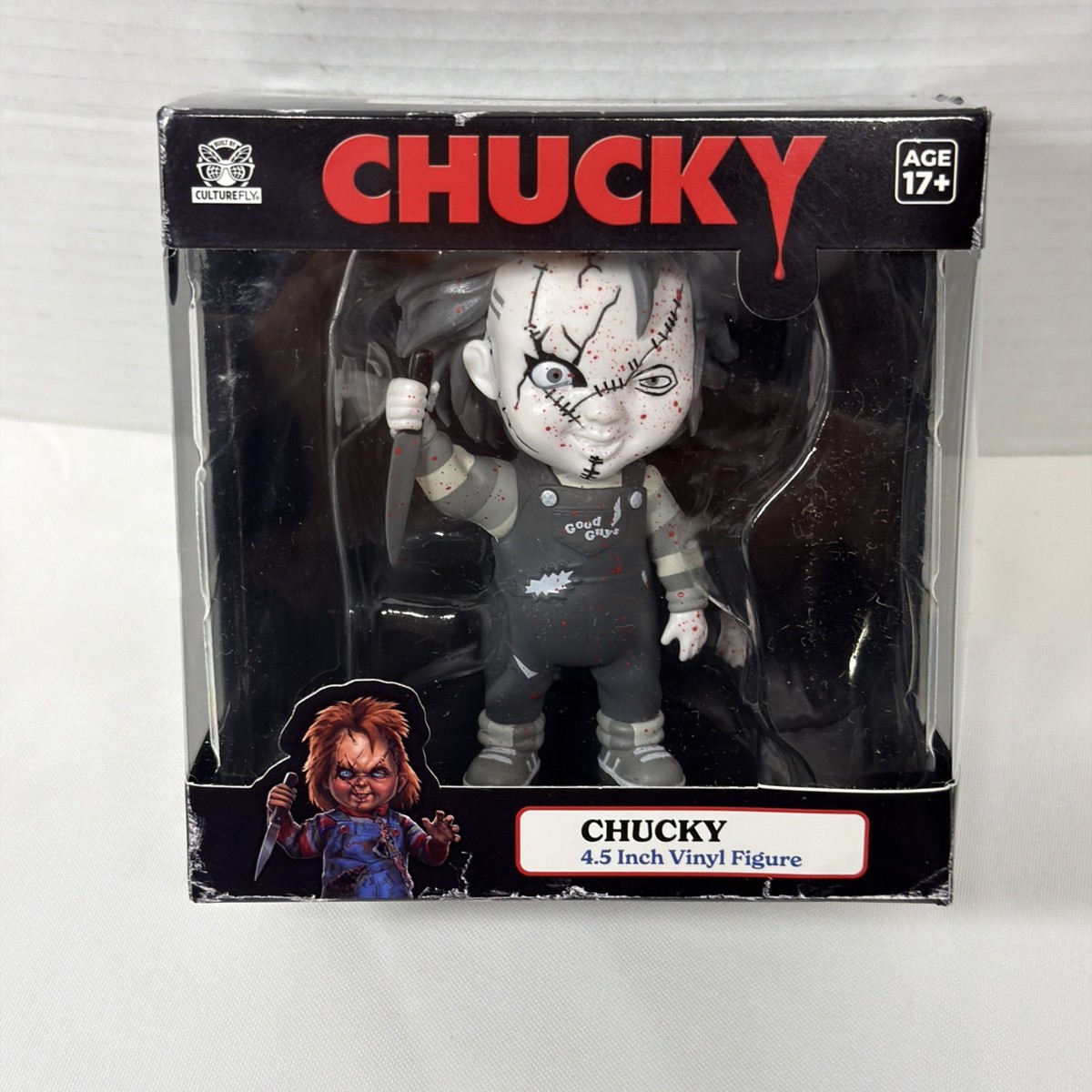 Culturefly Chucky 4.5 Inch Vinyl Figure White Gray Blood Splatter