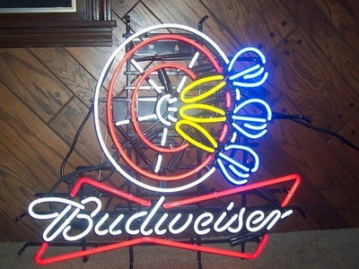 Dartboard Darts Beer 20''x16'' Neon Sign Lamp Light Bar Club Party Display NM