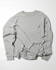 Carhartt Men's Force Relaxed Fit - Grey Long Sleeve Pocket T-Shirt Size Large