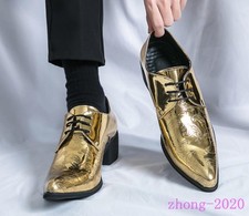 Men's Pointed Toe Shiny Faux Leather Oxfords Clubwear Casual Party Formal Shoes