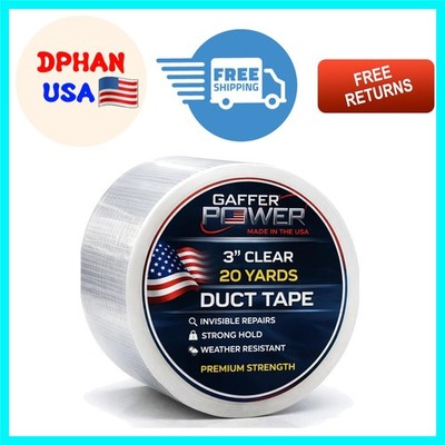 3'' x 20 Yards Heavy Duty Clear Tape: Transparent and Waterproof Duct Solution